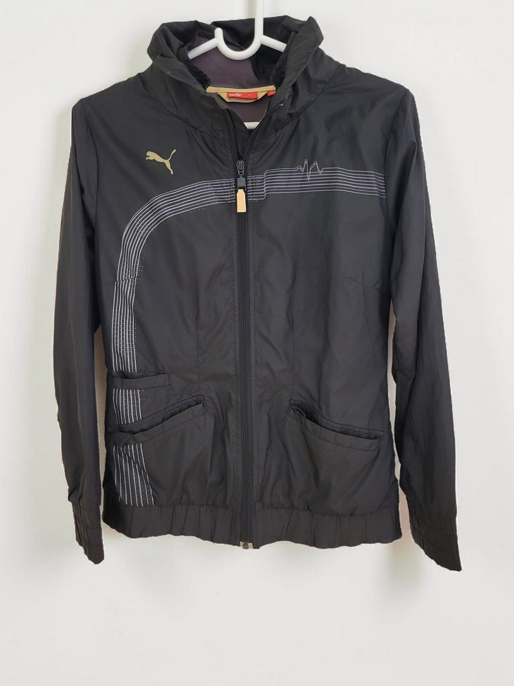Puma Black Lightweight Hooded Zip-Up Jacket